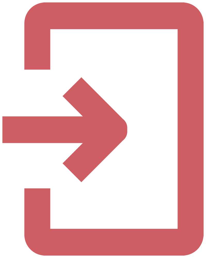 Logo, jossa punainen nuoli.
