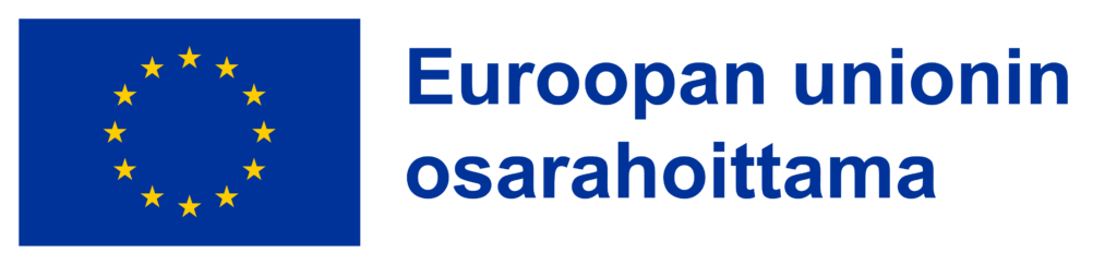 EU-logo, jossa EU-lippu sekä teksti Euroopan unionin osarahoittama.