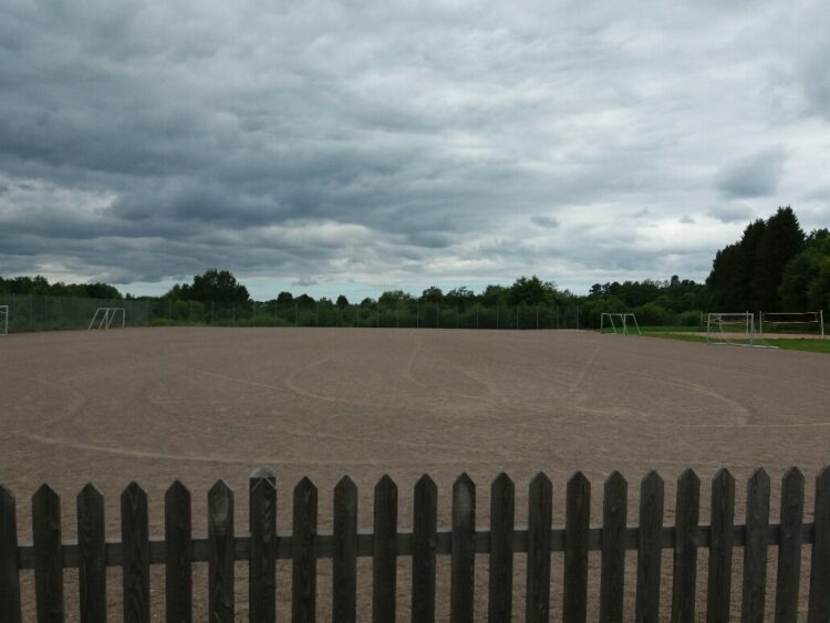 A sand field for activities in Lappi.