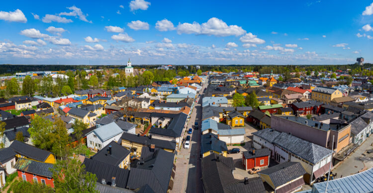 A summer aerial view of Old Rauma.