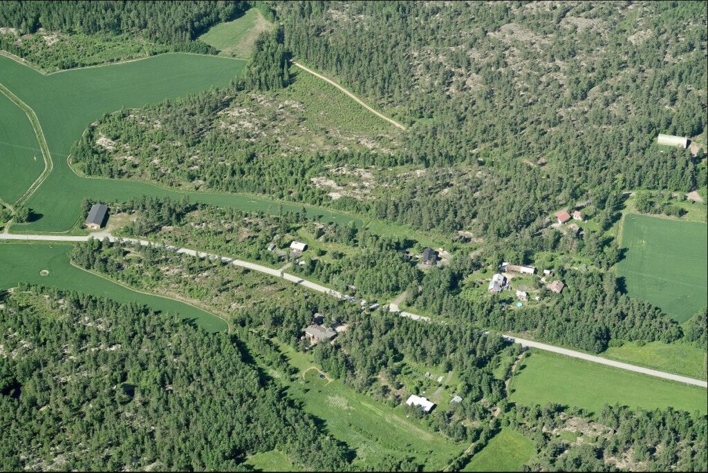 Aerial view of a housing area in Tarvola
