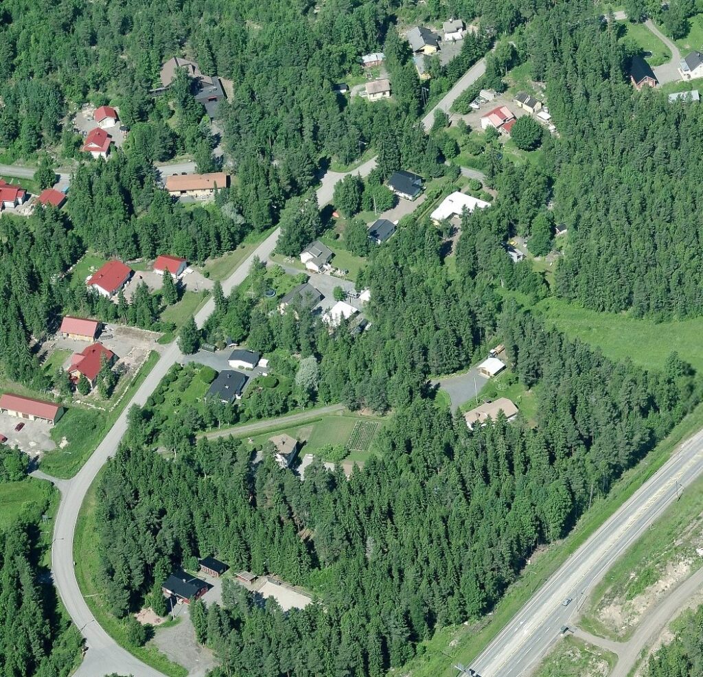 Aerial view of a housing area in Tiilivuori