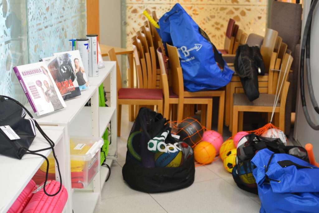 The library's sports equipment borrowing spot.