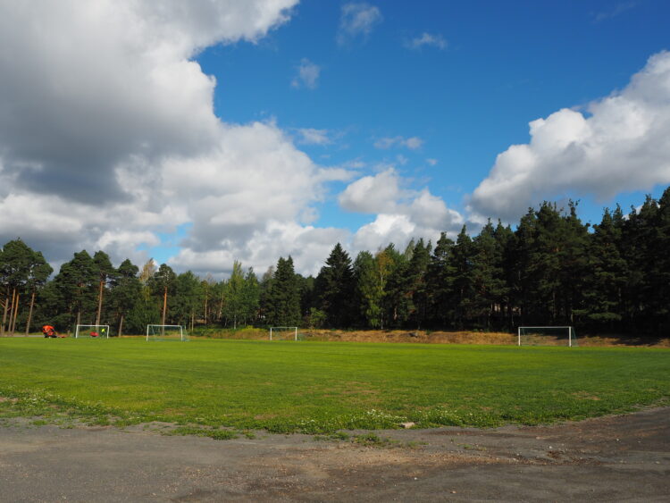 Otanlahti's football pitch. Forest in the background.
