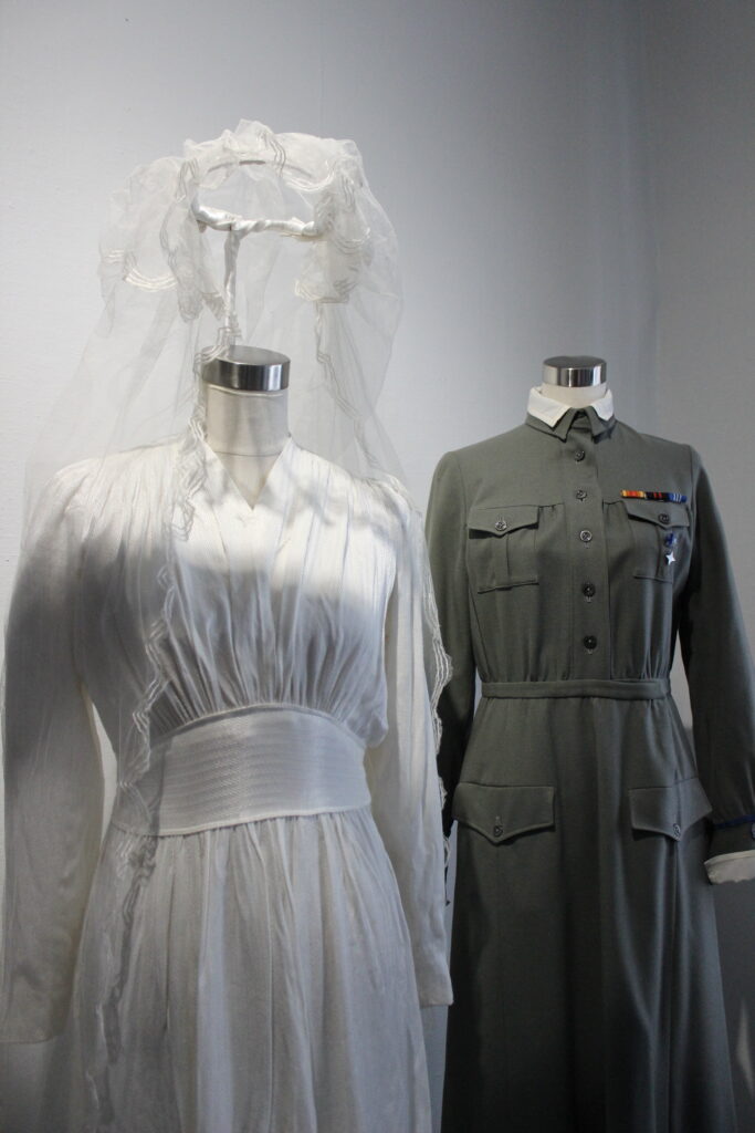 Wedding gowns in Rauma museums exhibition Let's get Married.