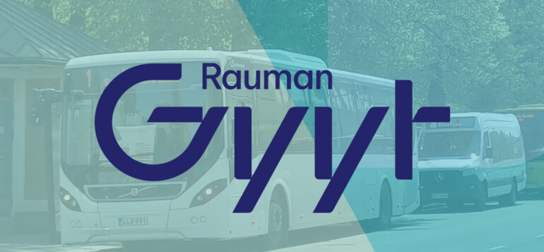 Rauma Gyyt illustrative image. A bus and a minibus in the background.
