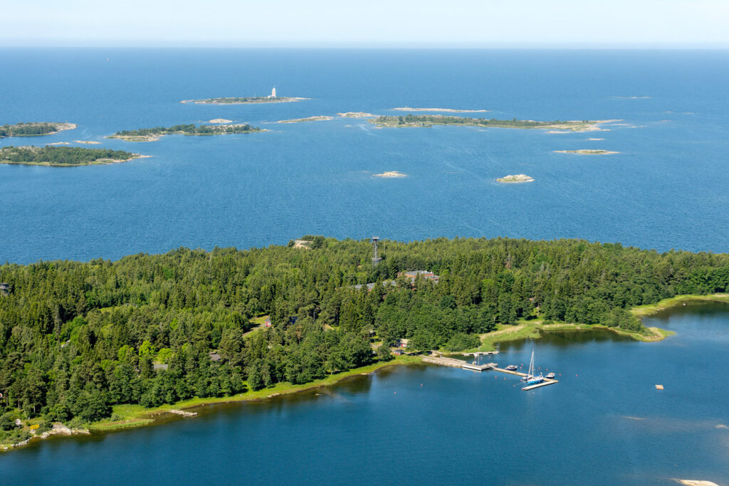 Aerial photo of the archipelago of Rauma.