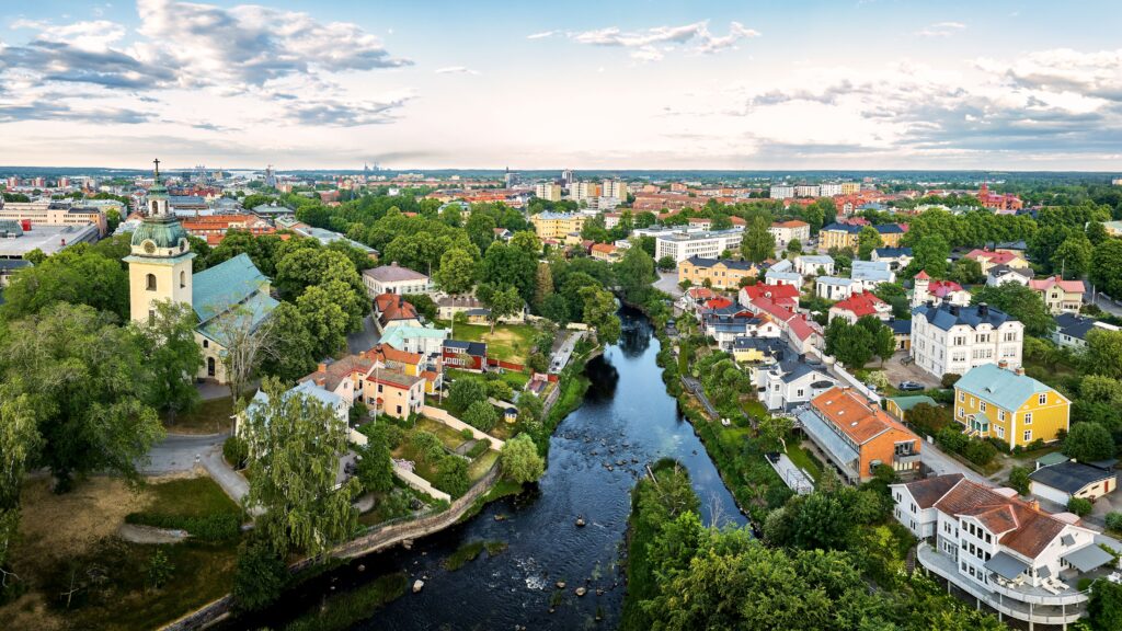 Aerial picture of Gävle.