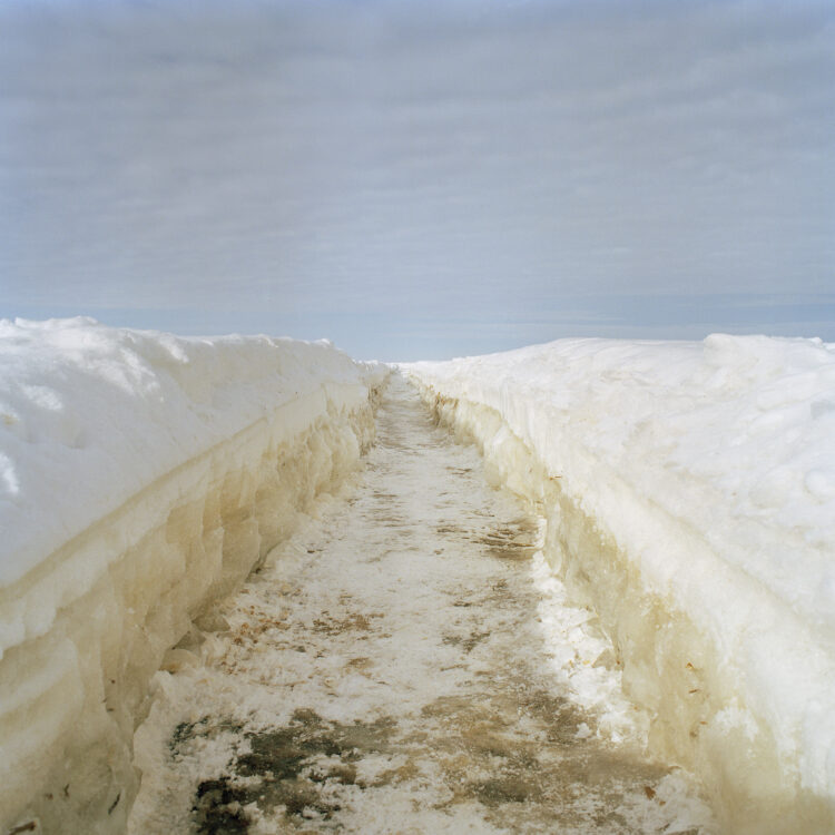 Photograph by Antti Laitinen, where a groove has been melted into the frozen sea.